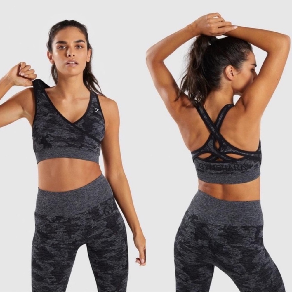Gymshark Camo Seamless Sports Bra, size M